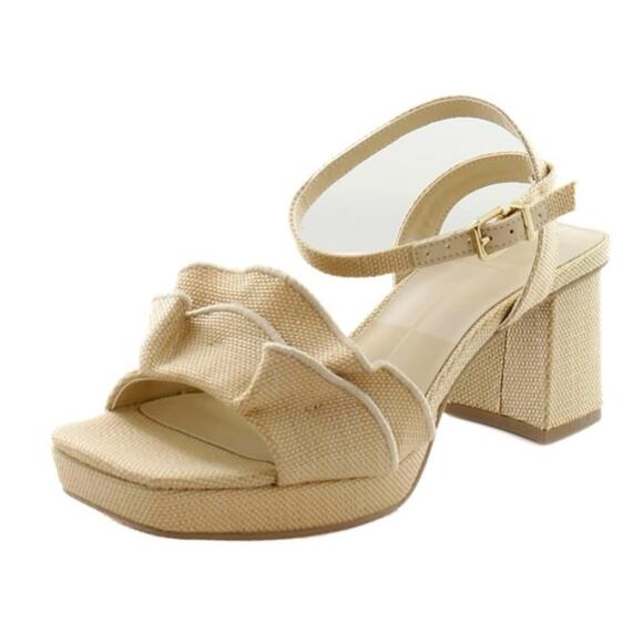 Dolce Vita Elegant Beige Block Heel Sandals NWT size 8 - Picture 1 of 6